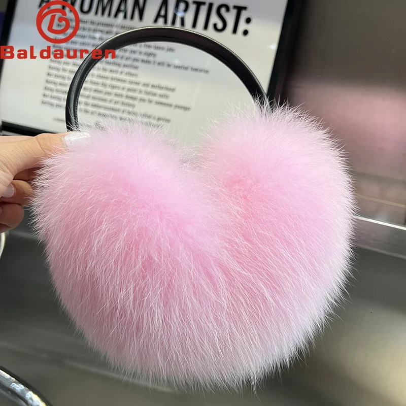 womens fox fur earmuffs for winter women warm and genuine fox fur earmuffs for girls oversized womens fur earmuffs 241211