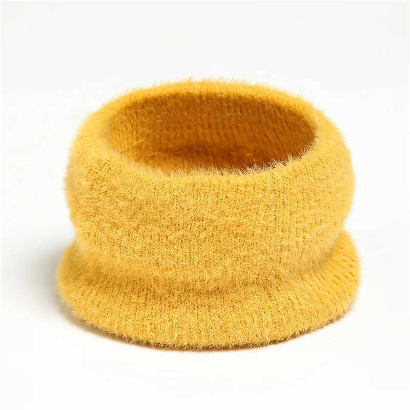 Scarves Wraps Solid Neckerchief Autumn Winter Women Men Warm Neck Ring Scarf Children High Collar Neck Scarves Knitted Muffler Comfort Soft H241213