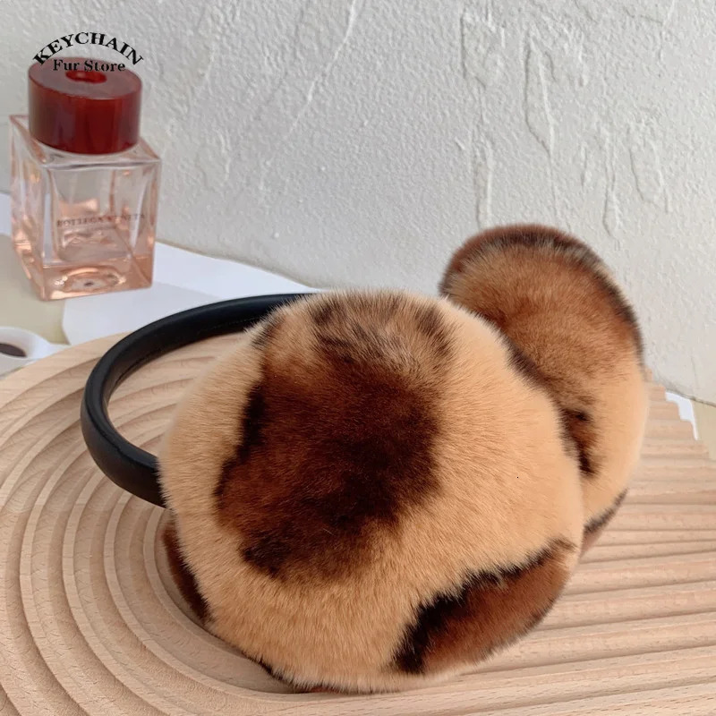Womens Leopard Pattern Earrings Winter Earrings Soft Warm Fur Real Rex Rabbit Earrings Cold Weather Fur Eraser 241211
