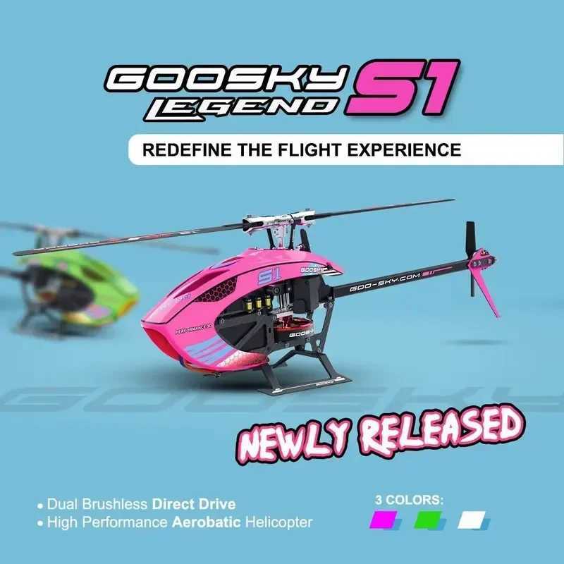 Electric/RC Aircraft Goosky S1 BNF/RTF 6CH 3D Stunt Double Brushless Motor Direct Drive Motor Flybarless Direct-drive RC Helicopter Toys Gifts Y241213