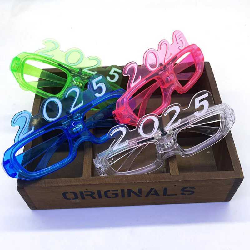 Sunglasses 1-20pcs 2025 Neon Glasses Glow In The Dark LED Light Up Glasses Christmas Party Gift For New Year Party Luminous Decorations H241213
