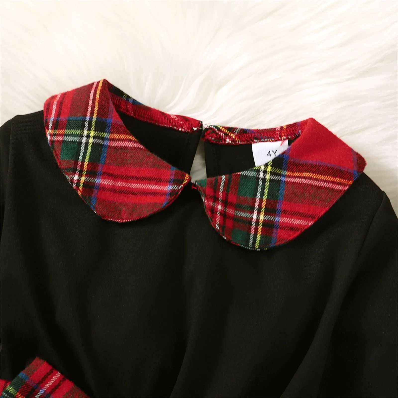 New Christmas Baby Long Sleeve Dress Set Long Sleeve Flat Dress Set Christmas Bow Princess Dress+Hat W241213