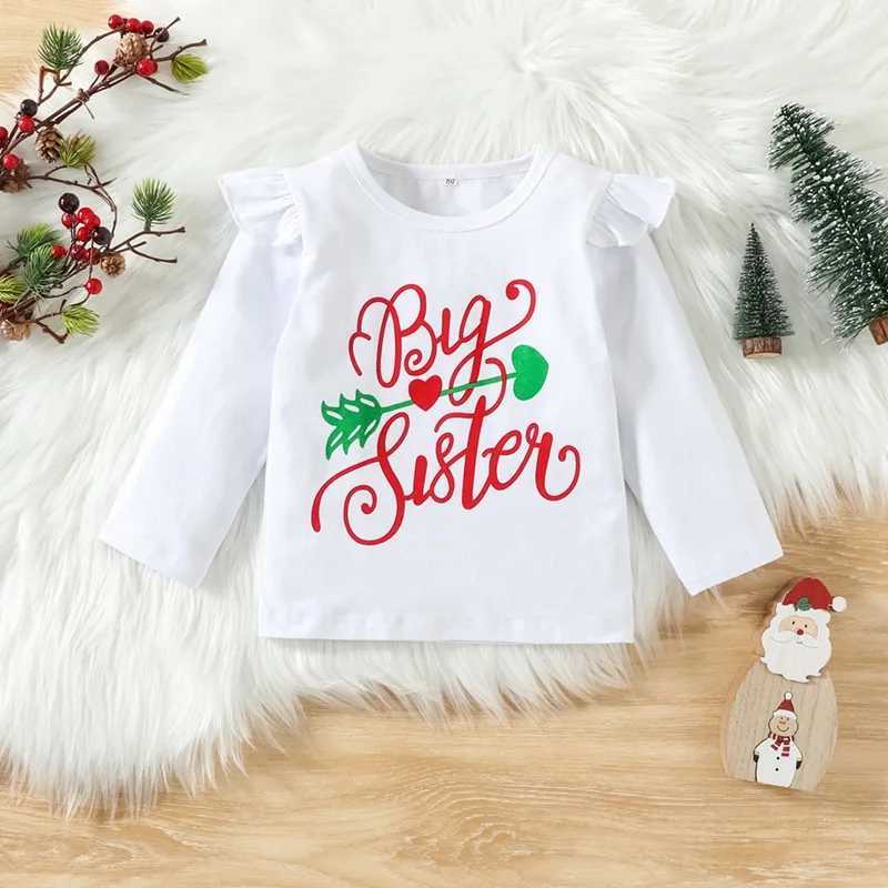 Kids Baby Girls Little Sister Christmas Set Long sleeved jumpsuit+Tutu Skirt+Leg Warmers+Headband Set Christmas party costume set W241213