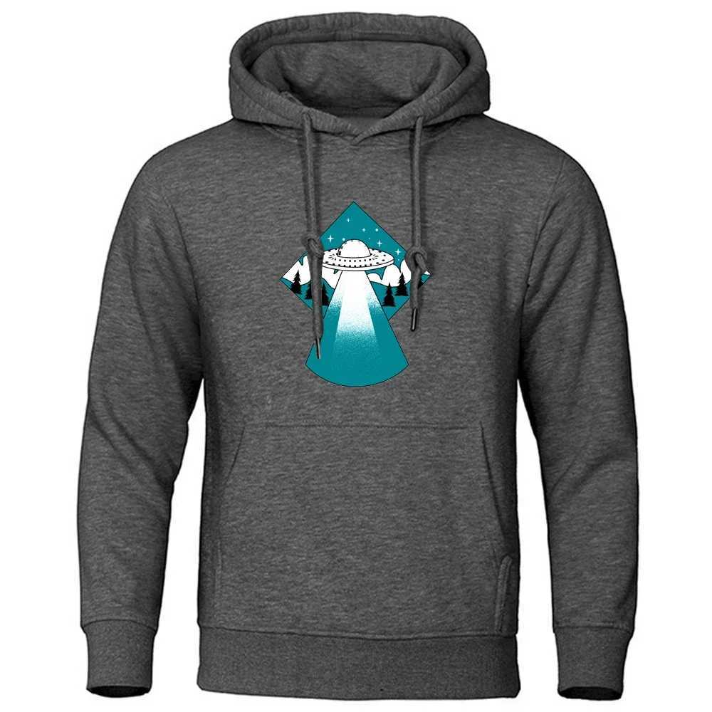 Alien Ship Print Pullover Tops Mens Spring/Autumn Hoodies Mens Sportswear Outdoor Sportswear High Quality Tops W241213