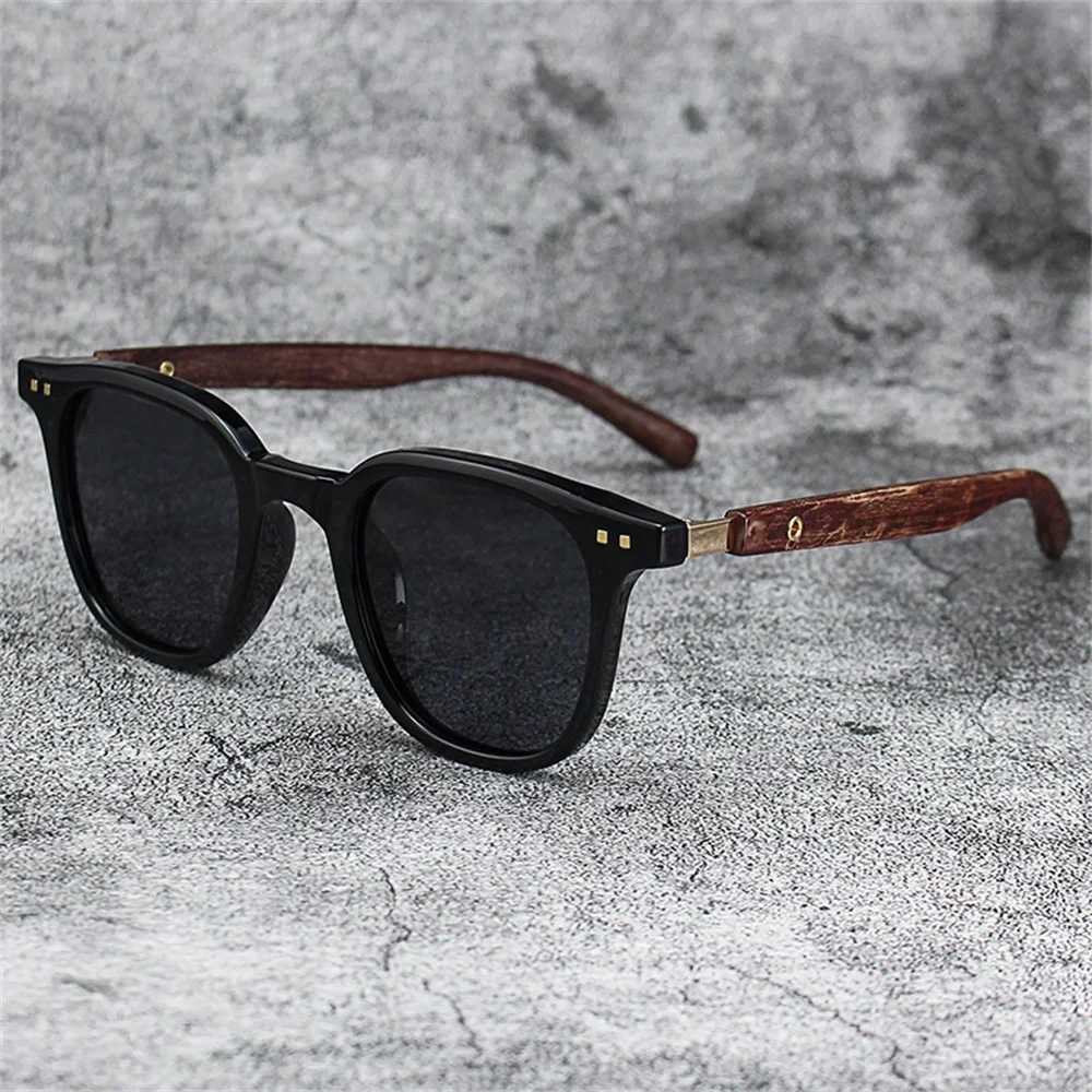 Men Vintage Wooden Frame Sunglasses Classic Brand Sun Glasses Coating Lens Men Polarized UV Protection Driving EyewearX241213
