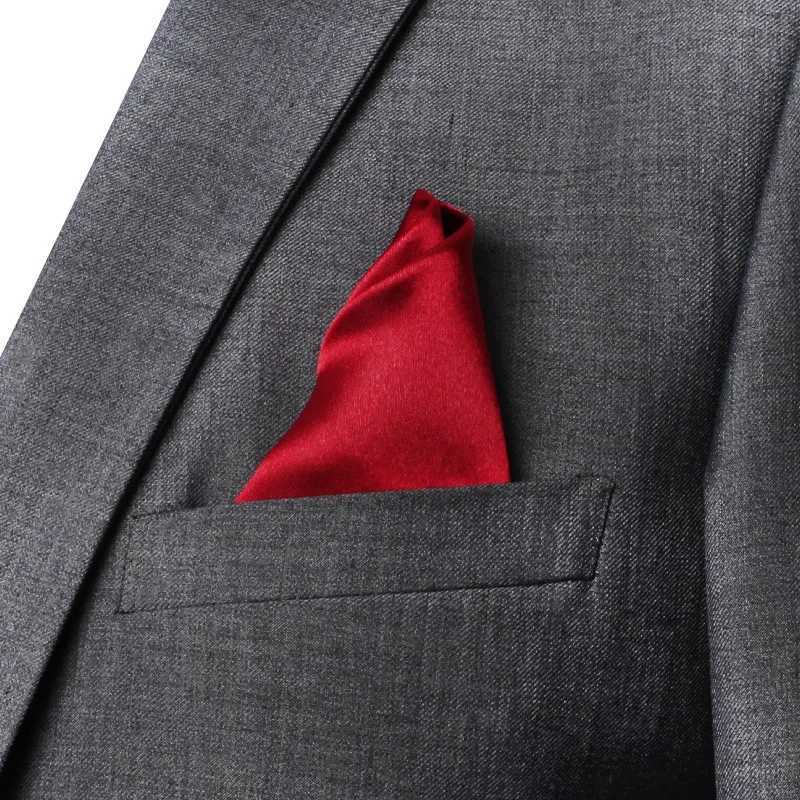 22CM Solid Color Pocket Squeezing Mens Classic Set Handle Headpiece Black Brown White Chest Towel Hanki W241213