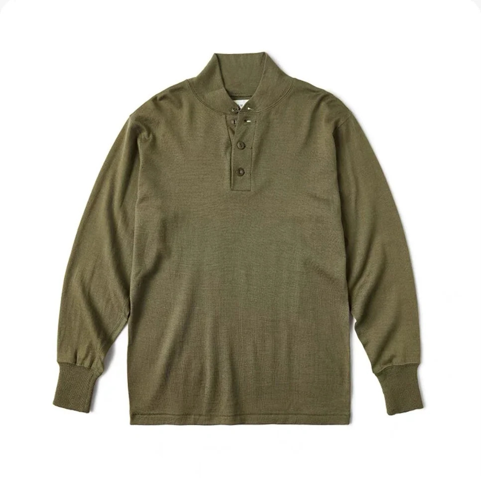 Rugged Bronson 100% Merino Wool Shirt OG208 Jungle Sweater Mens Knit Jumper Olive Green 241213