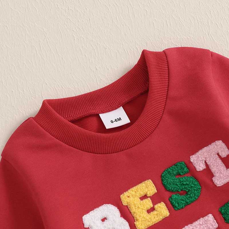 Childrens Christmas Set with Deer Print Long Sleeve Sweatshirt and Pants Set Childrens Christmas Clothing Boys and Girls Winter Clothing Set W241213