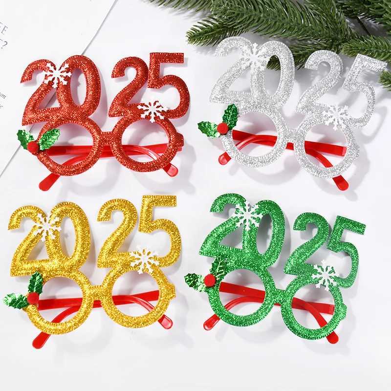 Sunglasses 2025 Christmas Glasses New Year Party Photo Props Xmas Decorations Kids Adult Eyeglasses Photobooth Gifts Supplies Kids Favors H241213