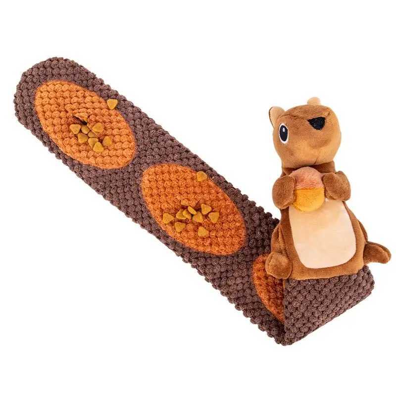 Squirrel dog toy velvet squirrel shape foraging instinct training puppy toy interactive dog puzzle toy with sound device X241213