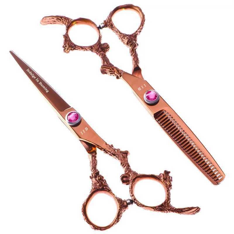 New Arrival Professional Stainless Steel Hair Scissors Salon Cutting/Thinning Hairdressing Shears Regular Flat Teeth Blade Styling Tools Z241213