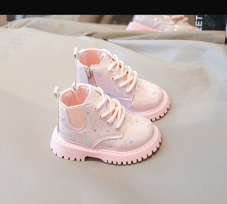 Kids Short Boots Girls Shoes New 2025 Spring Winter Soft Leather Children Boots Cutefeet Fashion Shiny Toddler Kids Ankle Boots Size 21 - 30