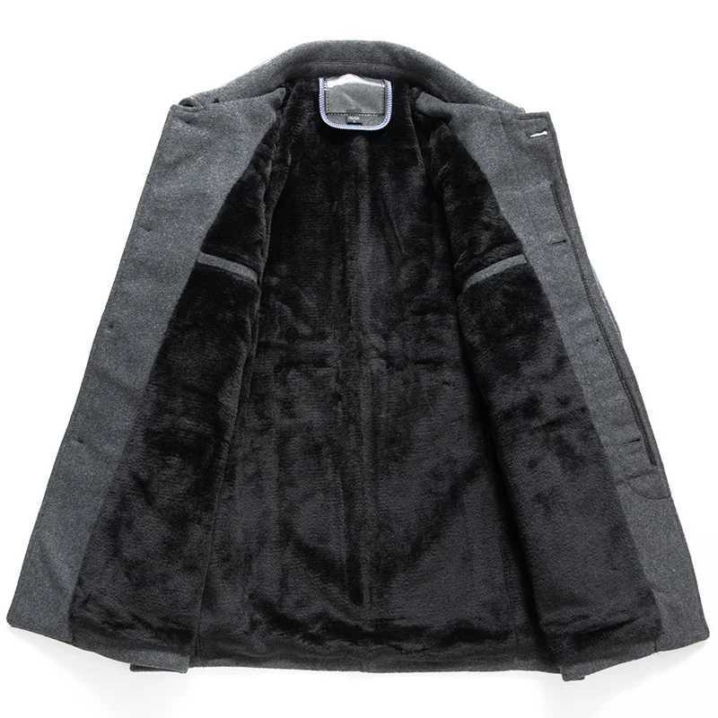 New Mens Fleece Warm Winter Coats Men Wool Blends Cashmere Trench Coats High Quality Solid Male Business Casual Wool OutewearXJ241212