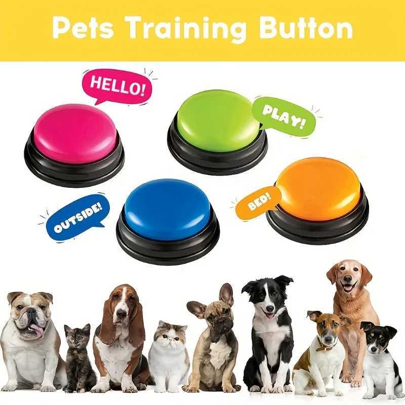 4 packs of dog recording buttons pet communication coach meal bell sound box battery free to teach dogs how to speak X241213