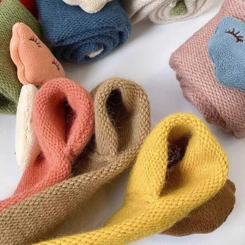 Scarves Wraps Cute Cloud Baby Scarf 3D Doll Kids Knitted Neckerchief 1-5year Boys Girls Children Cross Scarves Winter Warm Woolen Neck Cover H241213
