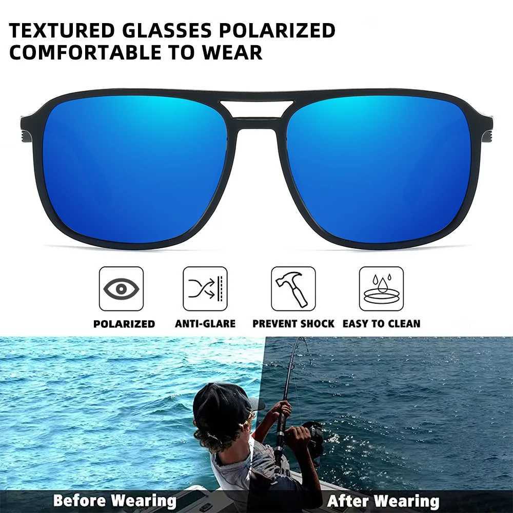 58-16-133 Men Glasses Square Polarized Sunglasses Outdoor Fishing Glasses for Driving Driver Optical Prescription CustomizationX241213