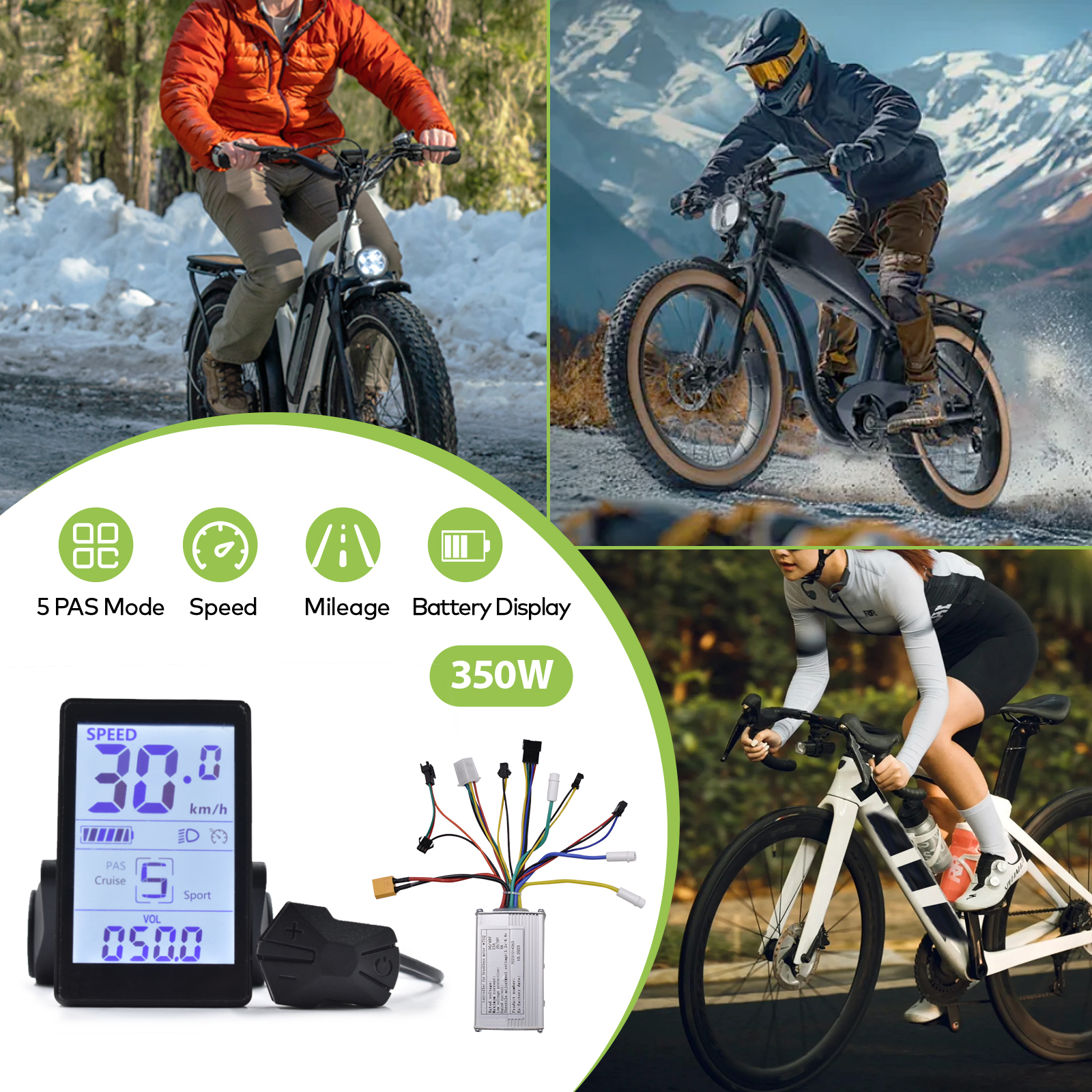 Display E-bike & E-Scooter M6H Bike Compact Cycling Computer Portable Electronic Bike Computer for E-Bike & Scooter Performance Analysis