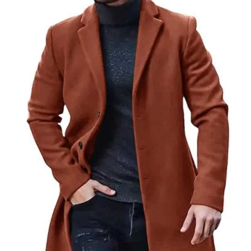 2023 Mens Autumn and Winter New Fashion Casual Woolen Coat Woolen Coat WindbreakerXJ241212