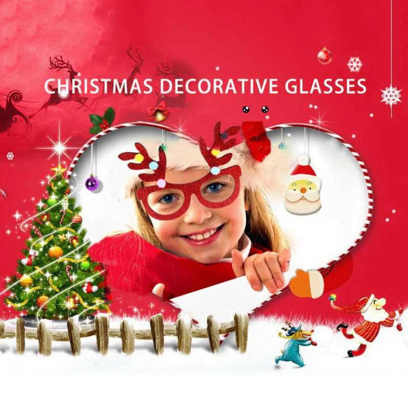 Sunglasses 2025 New Year Christmas Decoration Glasses Deer Ear Hat Childrens Party Photos Props Supplies H241213