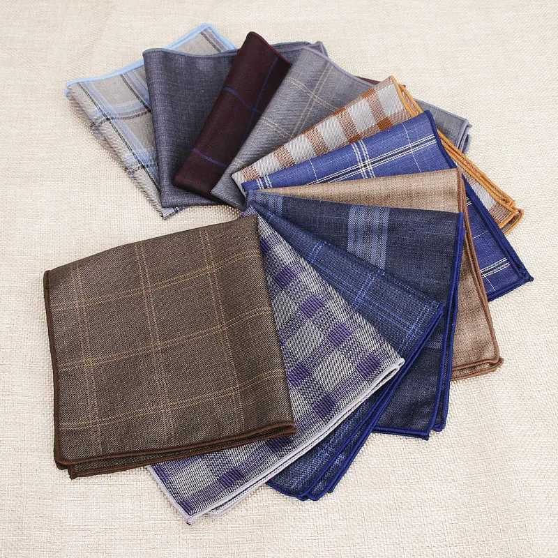 Mens Retro Plain Cotton Handle Pocket Square Hanks Luxury Chest Towel Ball Party Gift W241213