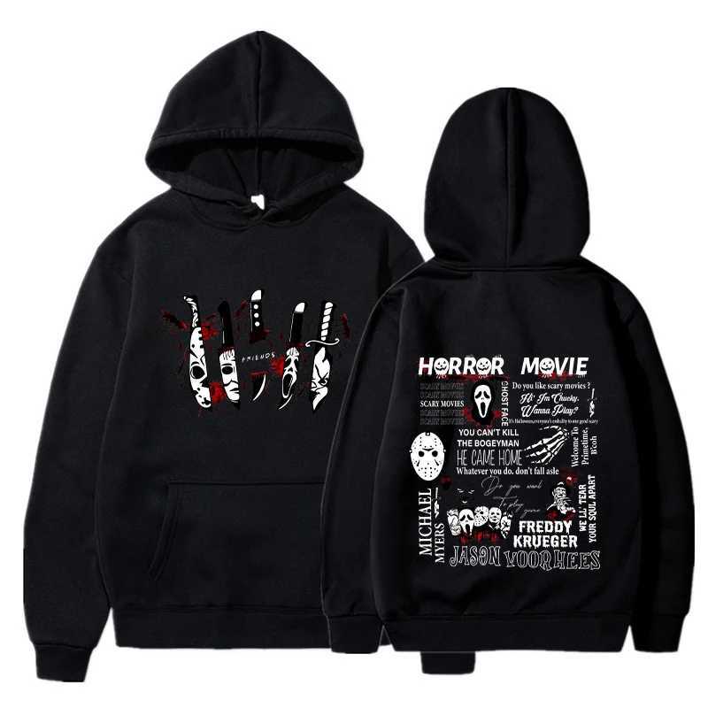 Friends Knife Horror Movie Halloween Hoodies Men Fashion Long Sleeve Sweatshirts Women Cool Casual Harajuku Streetwear Pullovers W241213