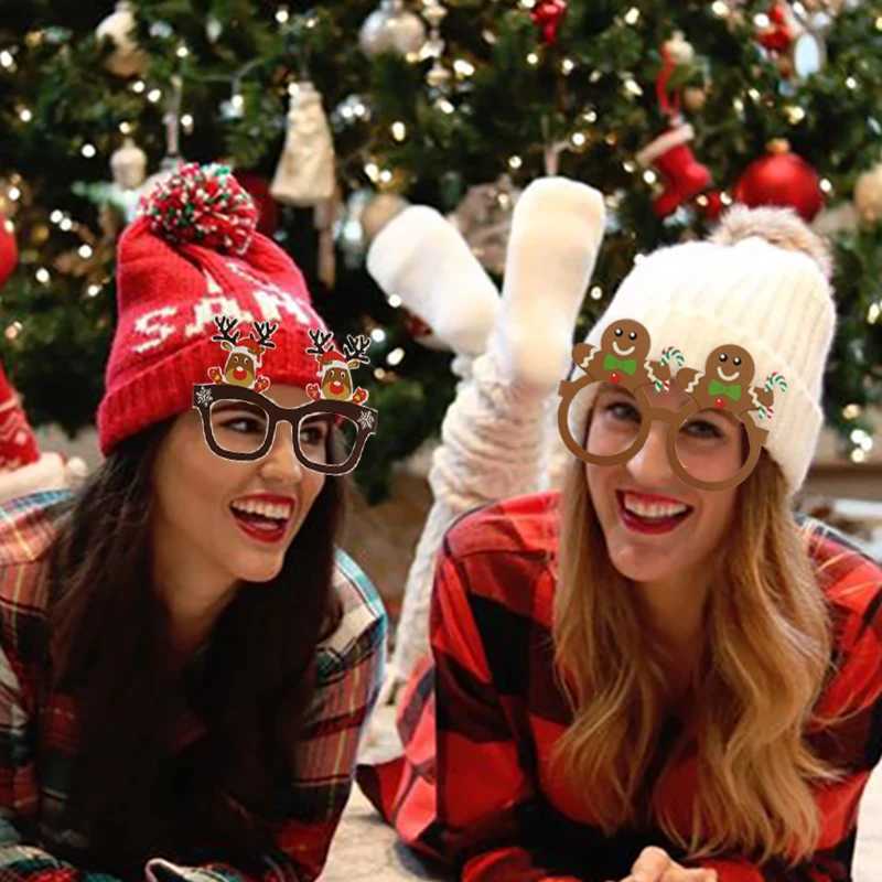 Sunglasses 9pcs Christmas Decorations Glasses Santa Claus Xmas Tree Elk Glasses Frame Xmas Party Photo Props Kids New Year Christmas Gifts H241213