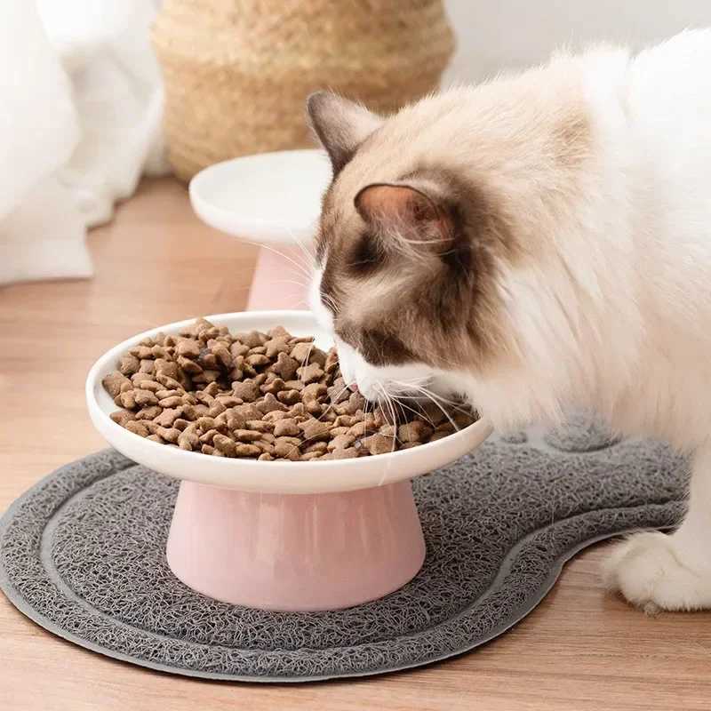 Cat Feeders Cat Bowl Ceramic Pet Bowls Cat Dog Bowl Dish Pet Food Plate Kitten Water Dish Feeder Dog Bowl Feeder for Cats Pet Accessories z241213