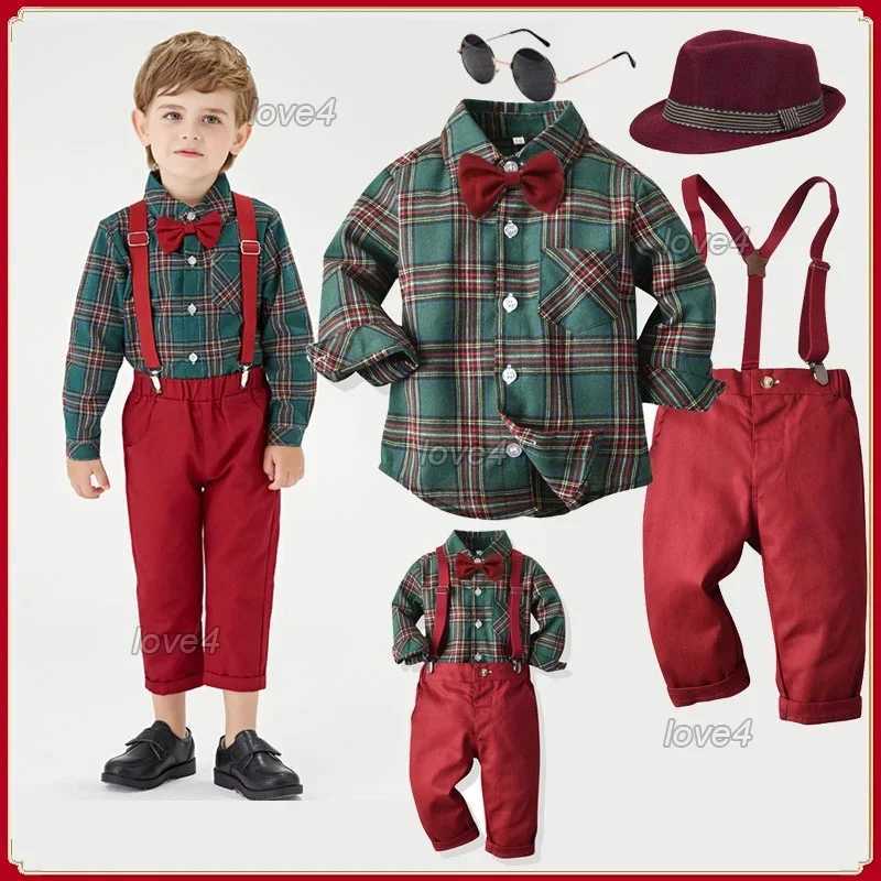 Christmas Outfit for Baby Boy Girl Brother and Sister Matching Outfits Shirt Suspender Pants for Kids Princess Dress for Girl W241213