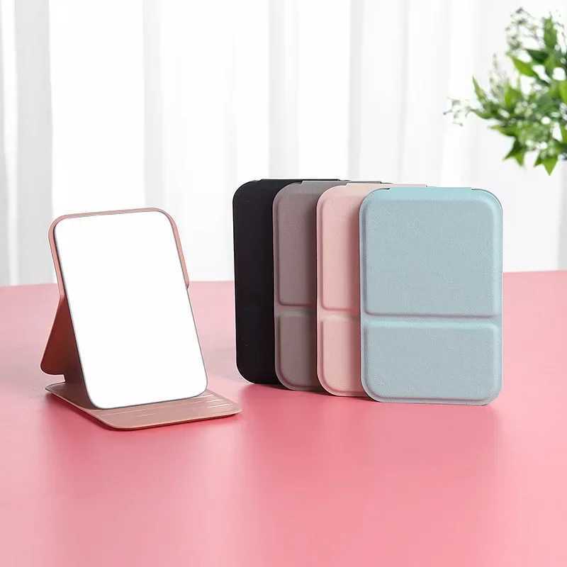 Desktop Makeup Mirror PU Leather Portable Vanity Mirror Foldable Hand Mirror Compact Mirrors Cute Pocket Mirrors for Travel ToolXJ241213
