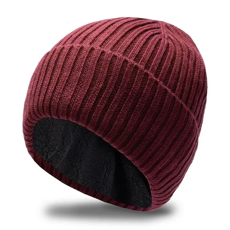 Large 60cm 66cm wool blend knitted hat for men to keep warm winter beagle pile driving and thick Toand large size cold skull hat 241205