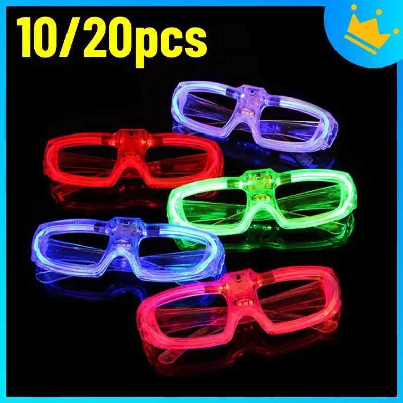 Sunglasses 10Pcs Led Neon Party Glasses Light Up Sunglasses Glow in the Dark Glasses for Kids Adults Christmas Gift Party Supplies H241213