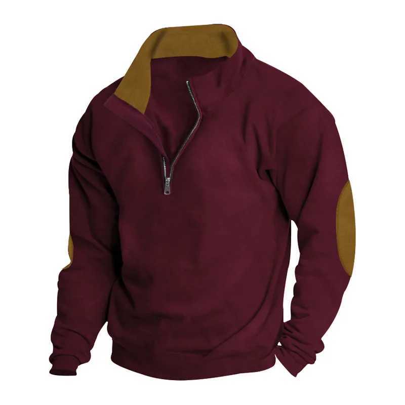 Spring/Summer European Mens Outdoor Casual Embroidered Colorful Vertical Collar Long Sleeve Sweatshirt W241213