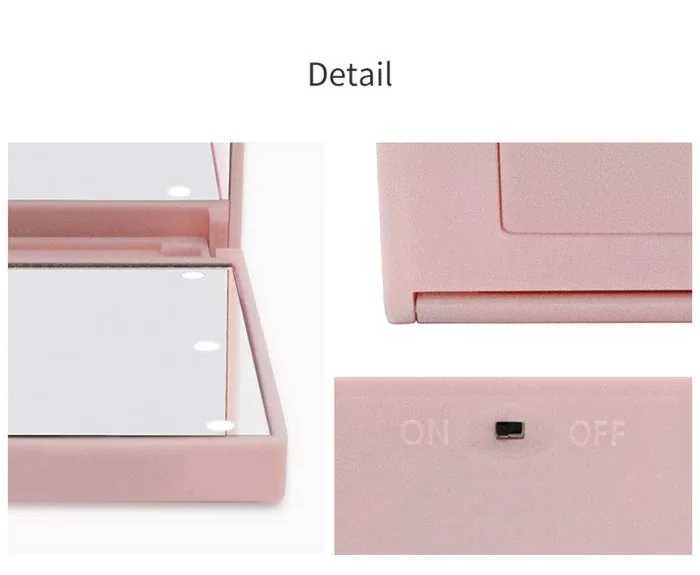 LED Makeup Mirror Folding Mini Mirror Portable Mini Luminous Mirror Portable Folding Fill Mirror with Light Cosmetics WholesaleXJ241213