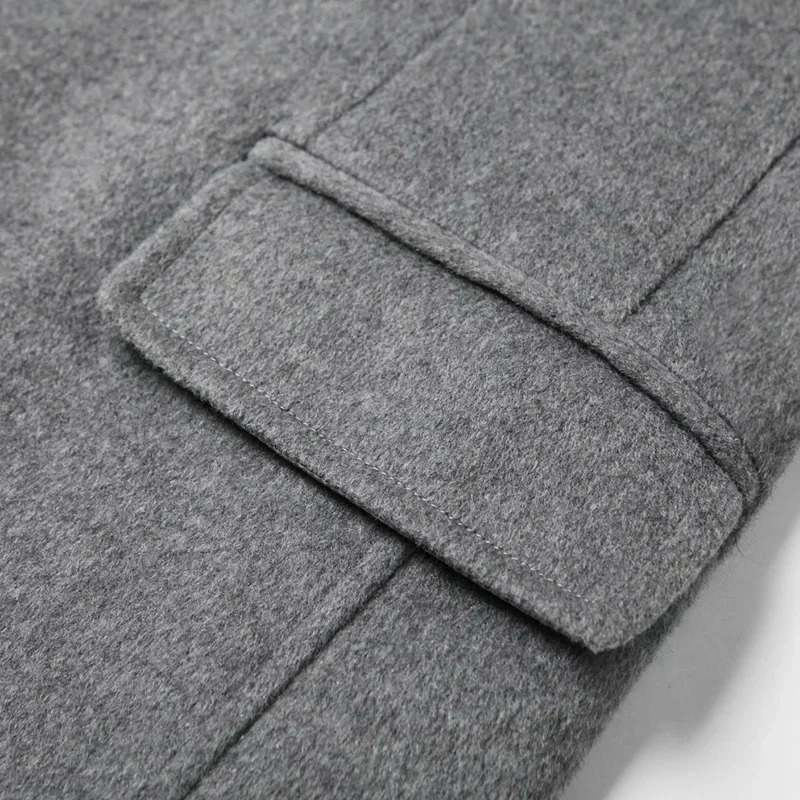 Wool content 54% woolen coat mens winter Korean version wool fashion casual long top menswool 241213