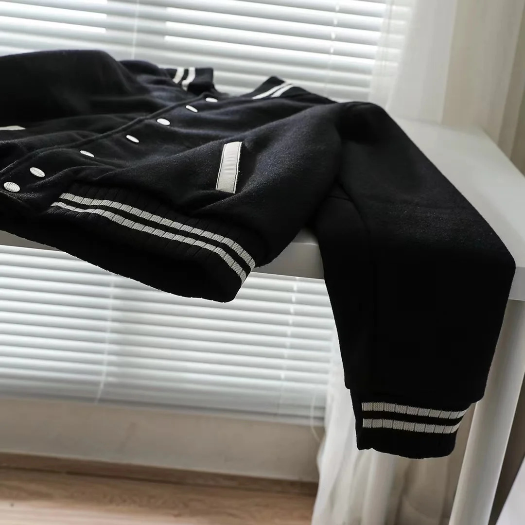 Baseball Uniform y Genuine Leather Jacket Wool Coat Same Style For Men And Women Short Fashion Couple 241213