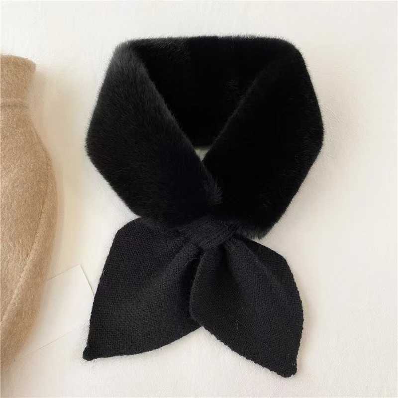 Scarves Wraps Korean Winter Children Scarf Cute Cold-Proof Kids Neckerchief Solid Color Warm Plush Baby Boys Girls Knitted Bib Scarves H241213