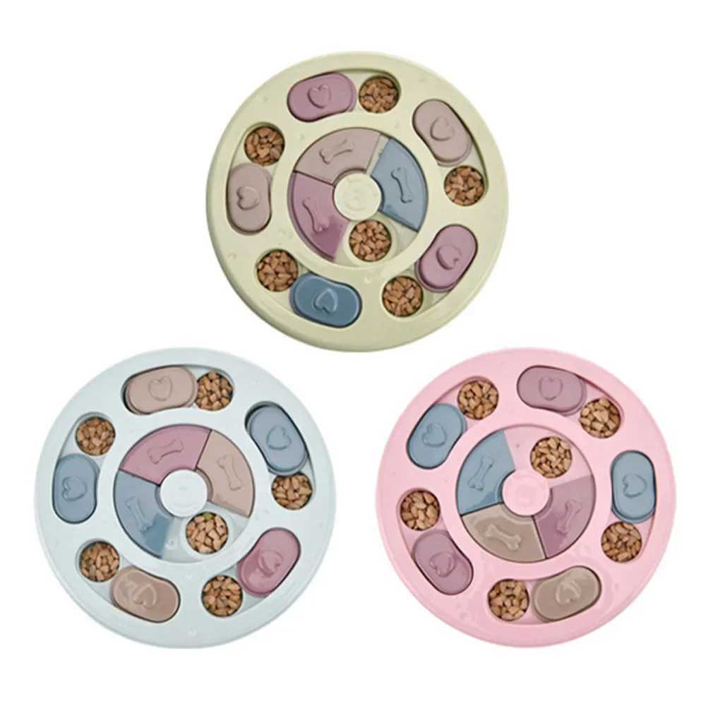 Dog Puzzle Toy Slow Feeding Machine Interaction Increases Little Dog IQ Food Dispenser Slow Food Non Sliding Bowl Pet Cat Dog Training Game X2412138