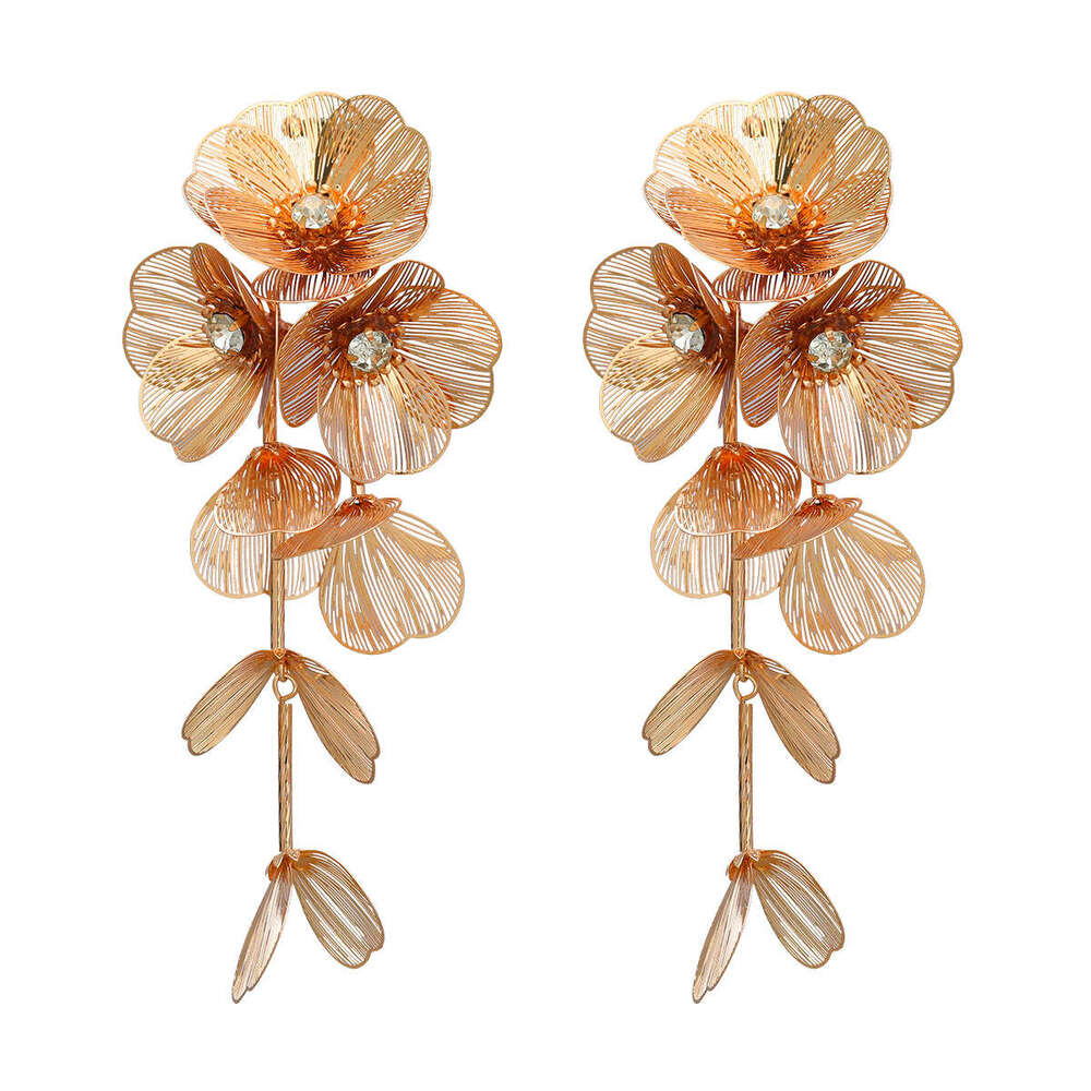 Spring New Alloy Exaggerated Female Multi layer Metallic wer Earrings