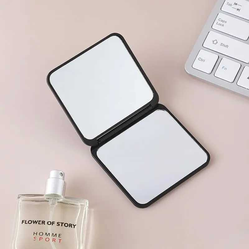 2-face Makeup Mirror Square Portable Cute Girls Gift Hand Mini Mirror Pocket Double-sided Makeup Mirror Compact Multiple ColorsXJ241213