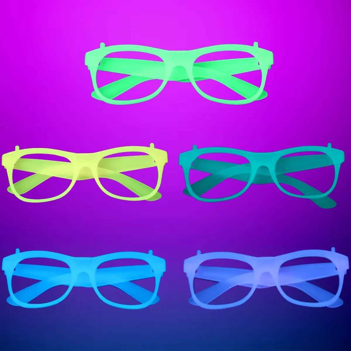 Sunglasses 2024 5/10/20pcs Luminous Glasses Glow Sunglasses With Light Neon Fluorescent Decorative Bar Party Gift Adult Kids Birthday Props H241213