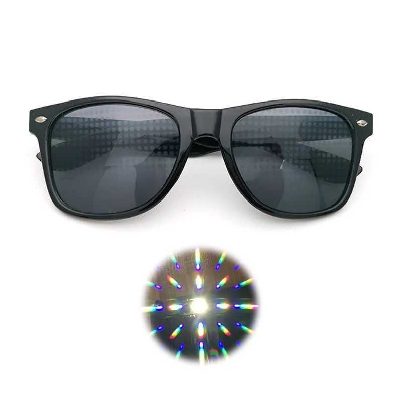 Women Fashion Diffractive Optical Fireworks Glasses Special Effect Sunglasses Adult Dance Light Show Sunglasses Female GlassesX241213