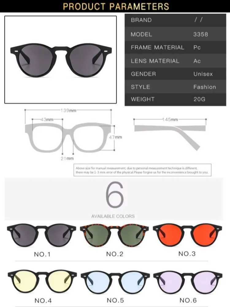 Luxury Brand Designer Sunglasses Men 2024 Vintage Red Blue Round Sun Glasses Women Driving Retro Sunglass Mens UV400X241213