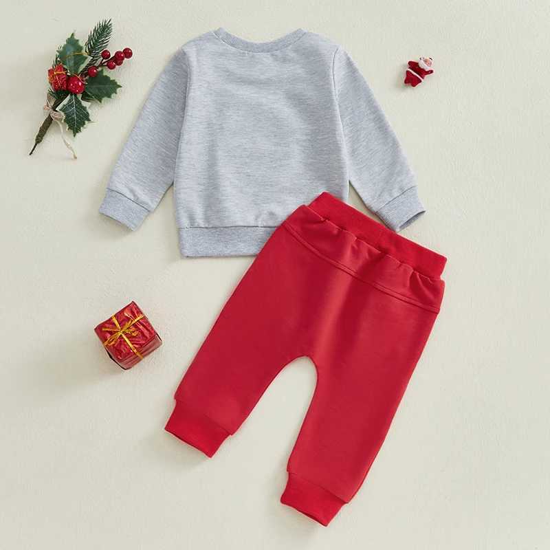 Citgeett Winter Christmas Preschool Baby Boys and Girls Set Cartoon Embroidery Long Sleeve Sweatshirt Pants Set W241213