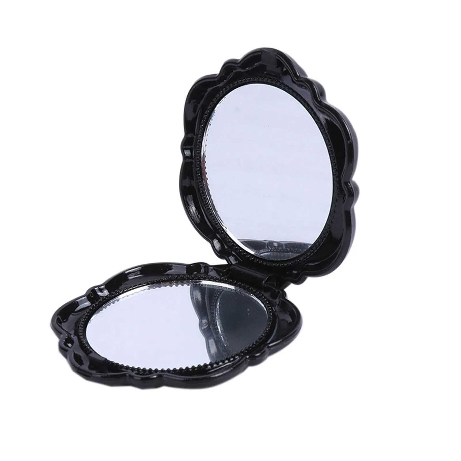 1pc Portable Mini Mirror Retro Rose Flower Small Pocket Makeup Mirror Double Sided Hand Mirrors Compact Cosmetic Beauty ToolXJ241213