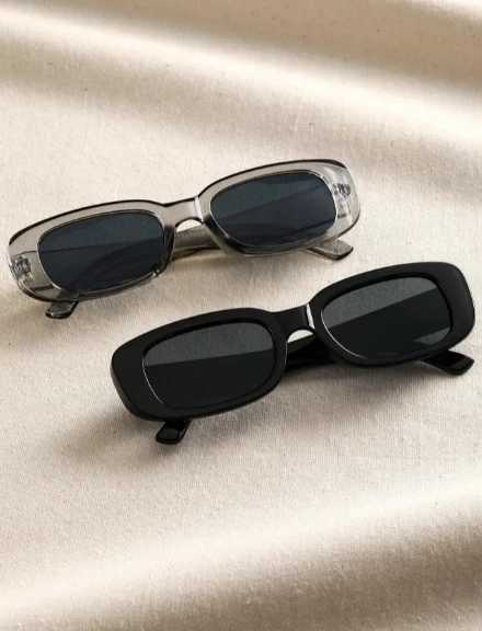 2pcs/set Rectangle Frame Sunglasses For Women Men Candy Color Y2K Fashion Sun Glasses Vintage Outdoor Eyewear UV400X241213