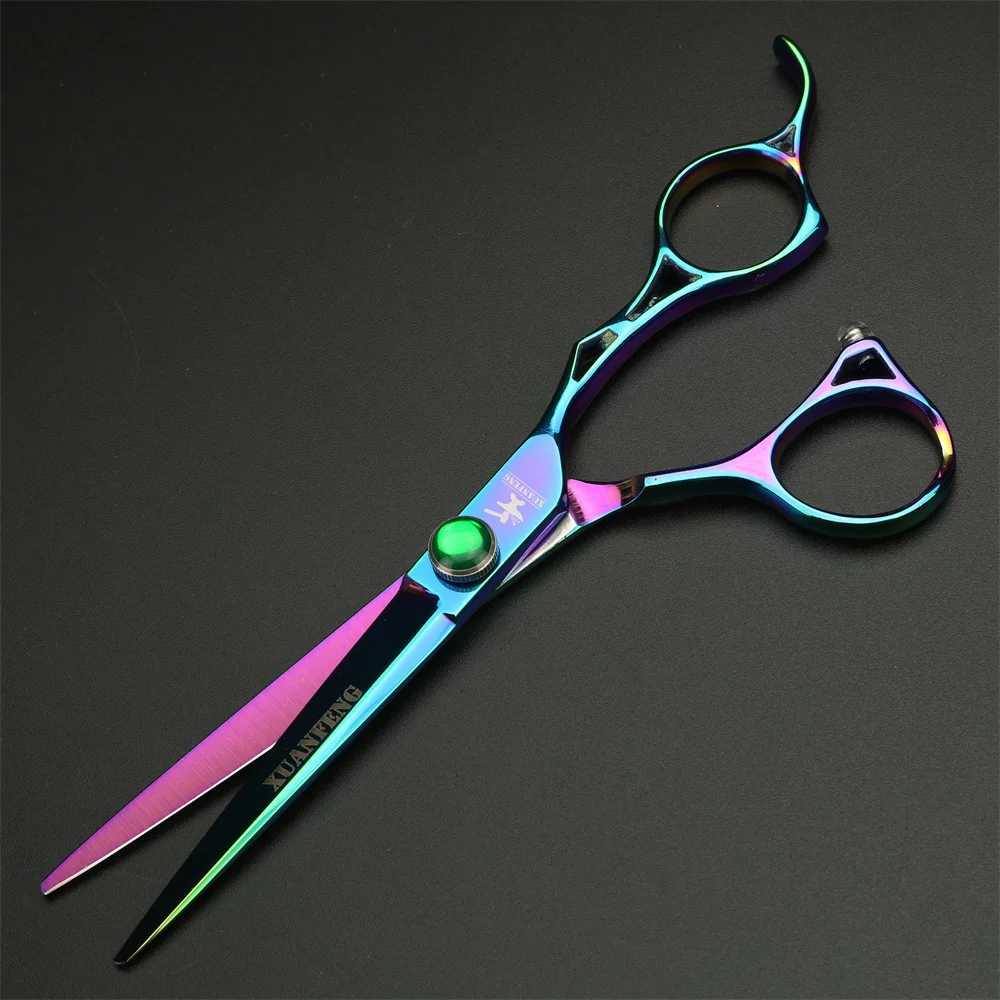 New Arrival Hollow Aurora Professional Barber 6-inch Japanese 440C Steel Barber Cutting and Slimming Barber Z241213