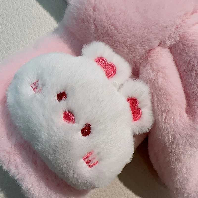 Scarves Wraps Cute Cartoon Baby Scarf Winter Warm Plush Scarves for Toddler Boy Girl Korean Kawaii Bear Rabbit Doll Kids Fur Neckerchief H241213