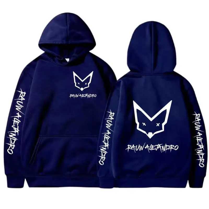 2024 Rauw Alejandro Hoodie Mens and Womens Harajuku Pullover Street Wear unisex autumn/winter pleated warm brand sweater W241213