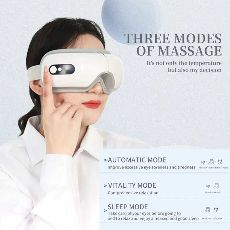 1PC Eye Massager With Heat Smart Airbag Vibration Eye Care Compress Bluetooth Music Eye Massage Relax Fatigue Foldable Portable W241213