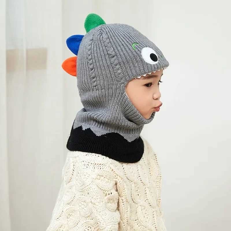 New Baby Girl Winter Hat Warm Bear Skullies Beanies Knitted Cap Kids Balaclava Mask Hats Gorras Warm Children Toddler BonnetsXJ241213